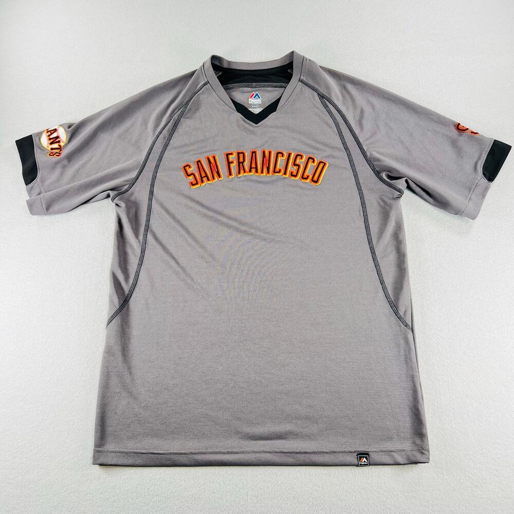 San Francisco Giants MLB Batting Practice Jersey Gray Majestic Mens M